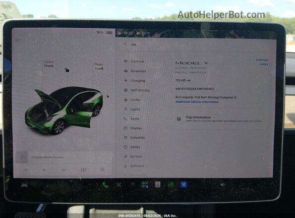 5YJYGDEEXMF140302 2021 TESLA MODEL Y White Вид задніх сидінь
