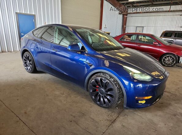5YJYGDEF1MF277914 2021 TESLA MODEL Blue Przód prawy