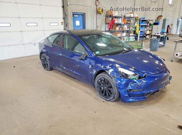 5YJ3E1EAXNF289113 2022 TESLA MODEL Синий Вид спереди
