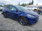 2025 Tesla Model Y Long Range Dual Motor All-wheel Drive Blue vin: 7SAYGAEE1SF277952