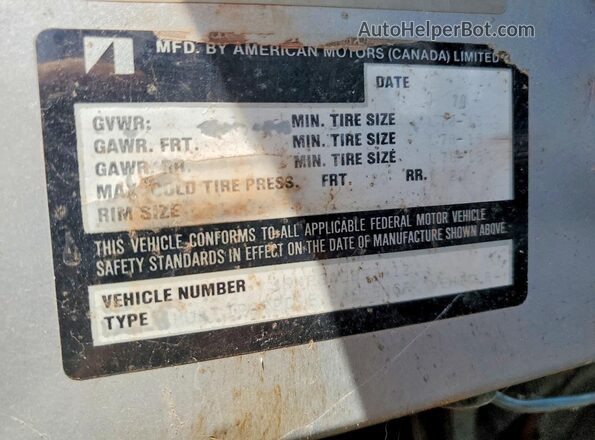 J9M83AC833412 1979 JEEP RENEGADE Silver Widok naklejki z numerem VIN