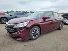 2017 Honda Accord Touring Hybrid Maroon vin: JHMCR6F77HC029434