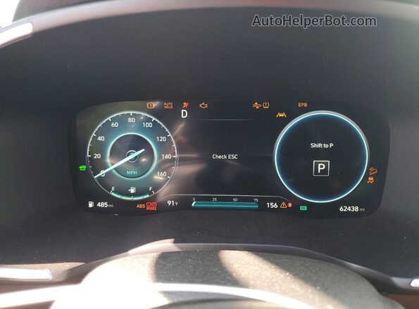 KM8S2DA12MU006166 2021 HYUNDAI SANTA Gray Вид щитка приладів