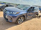 2019 Toyota Highlander Limited Platinum Синий vin: 5TDYZRFH0KS338430