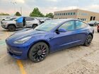2022 Tesla Model 3 Blue vin: 5YJ3E1EC6NF274402